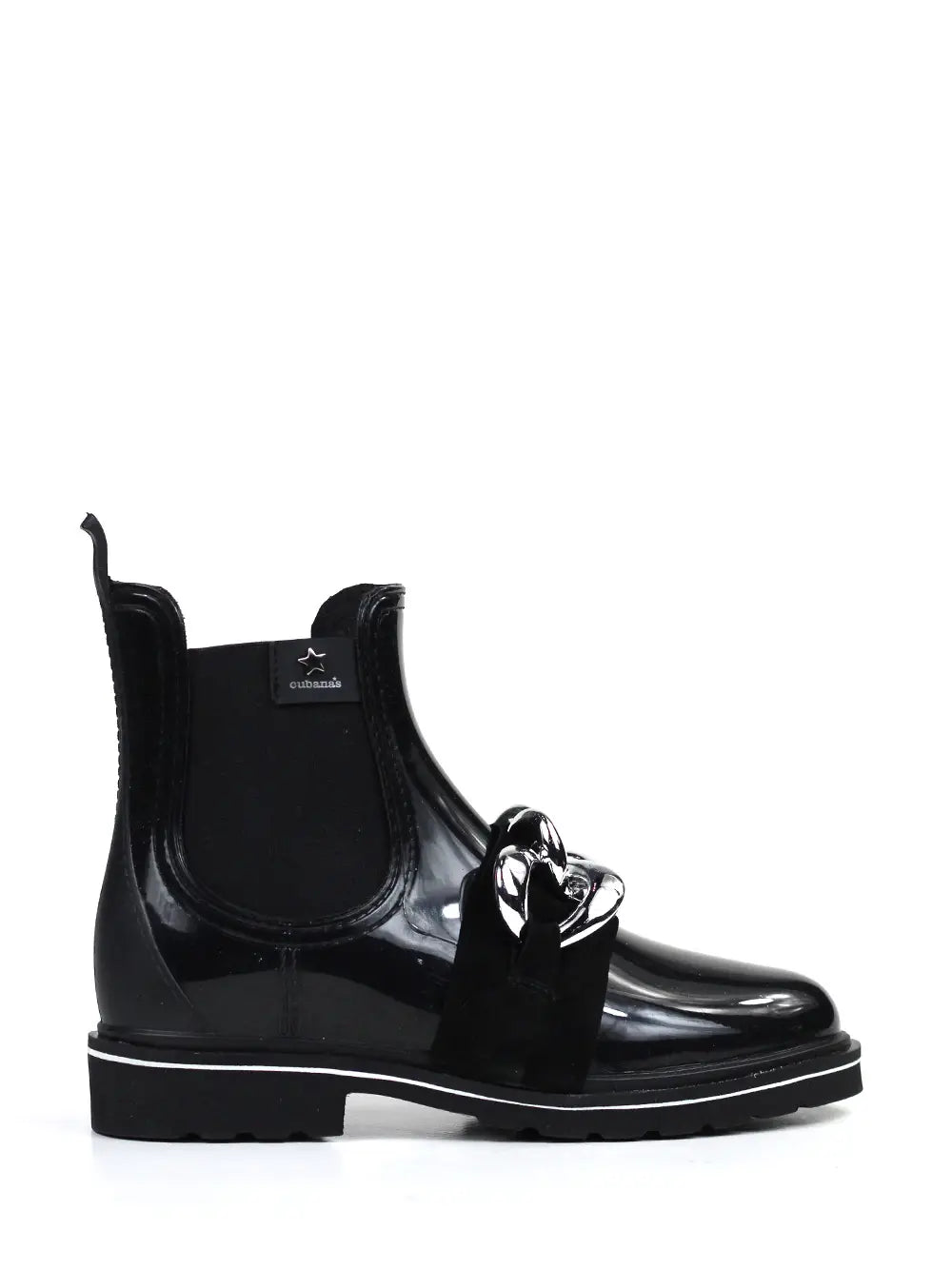 Galocha Preta com Corrente Prata