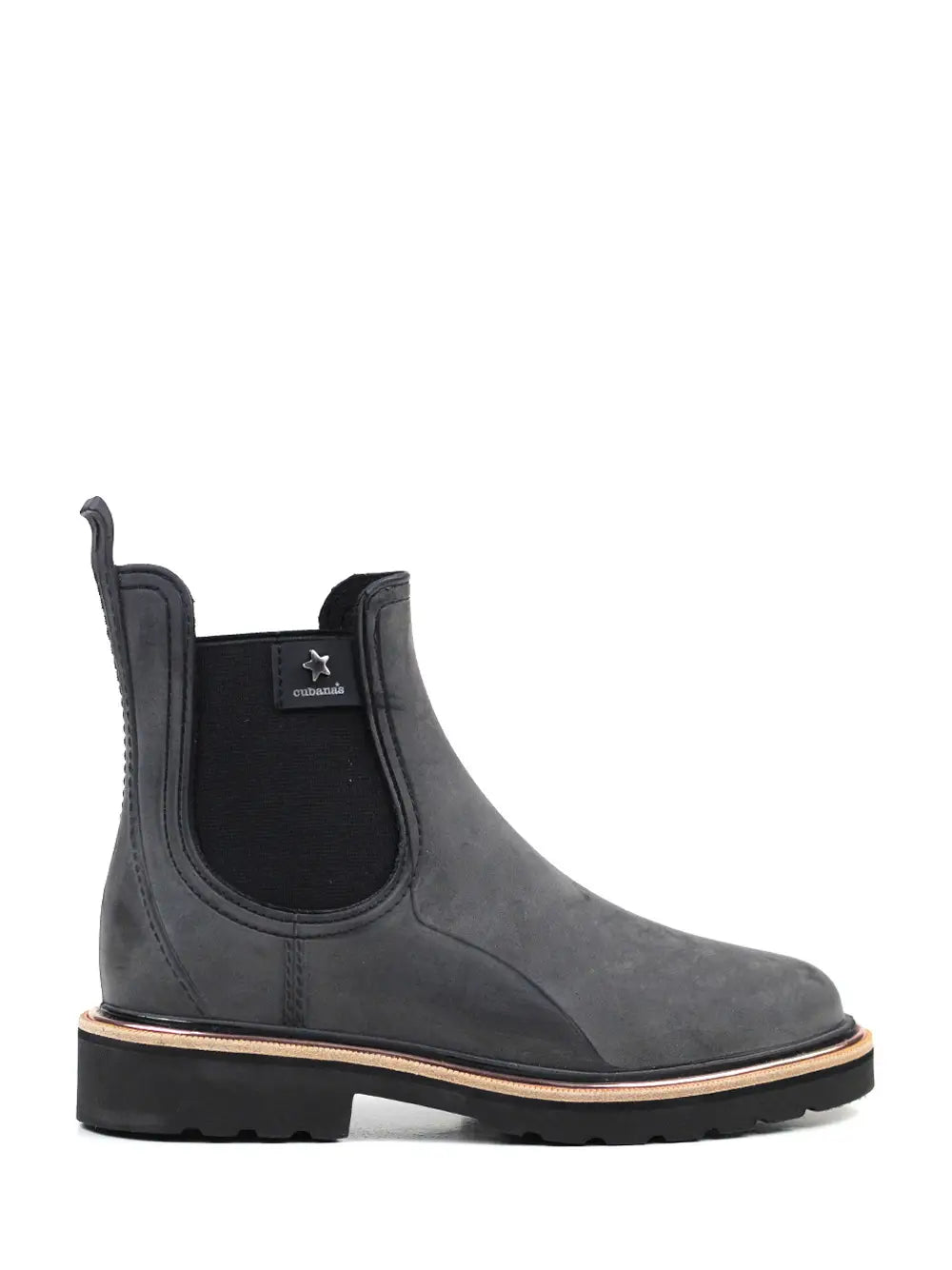 Black Rain Boot with Nubuck Finish
