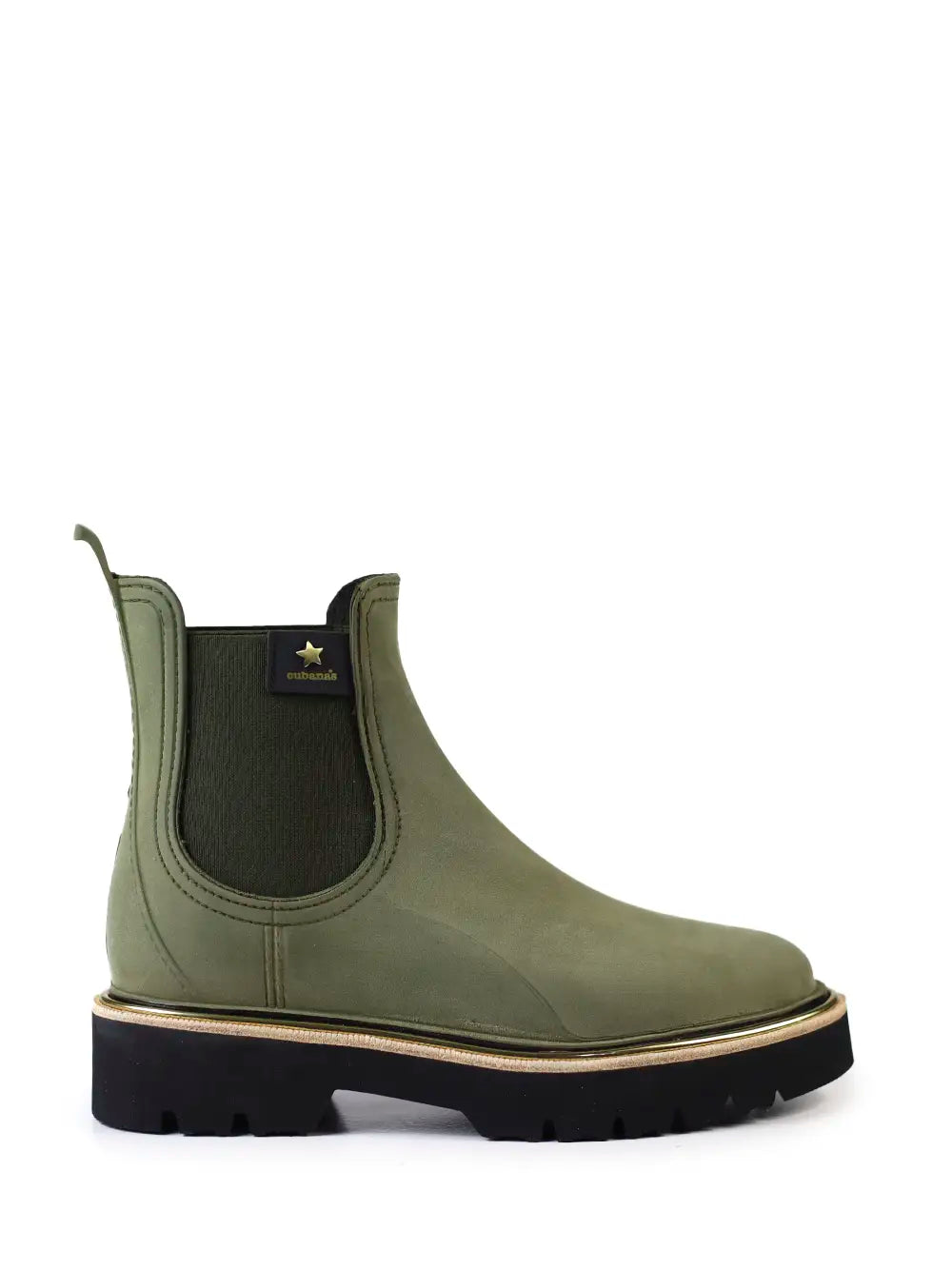 Green Rain Boot with Nubuck Finish