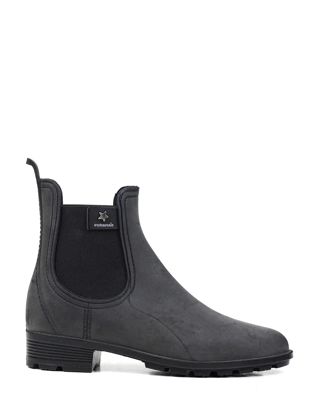 Black Rain Boot with Nubuck Finish