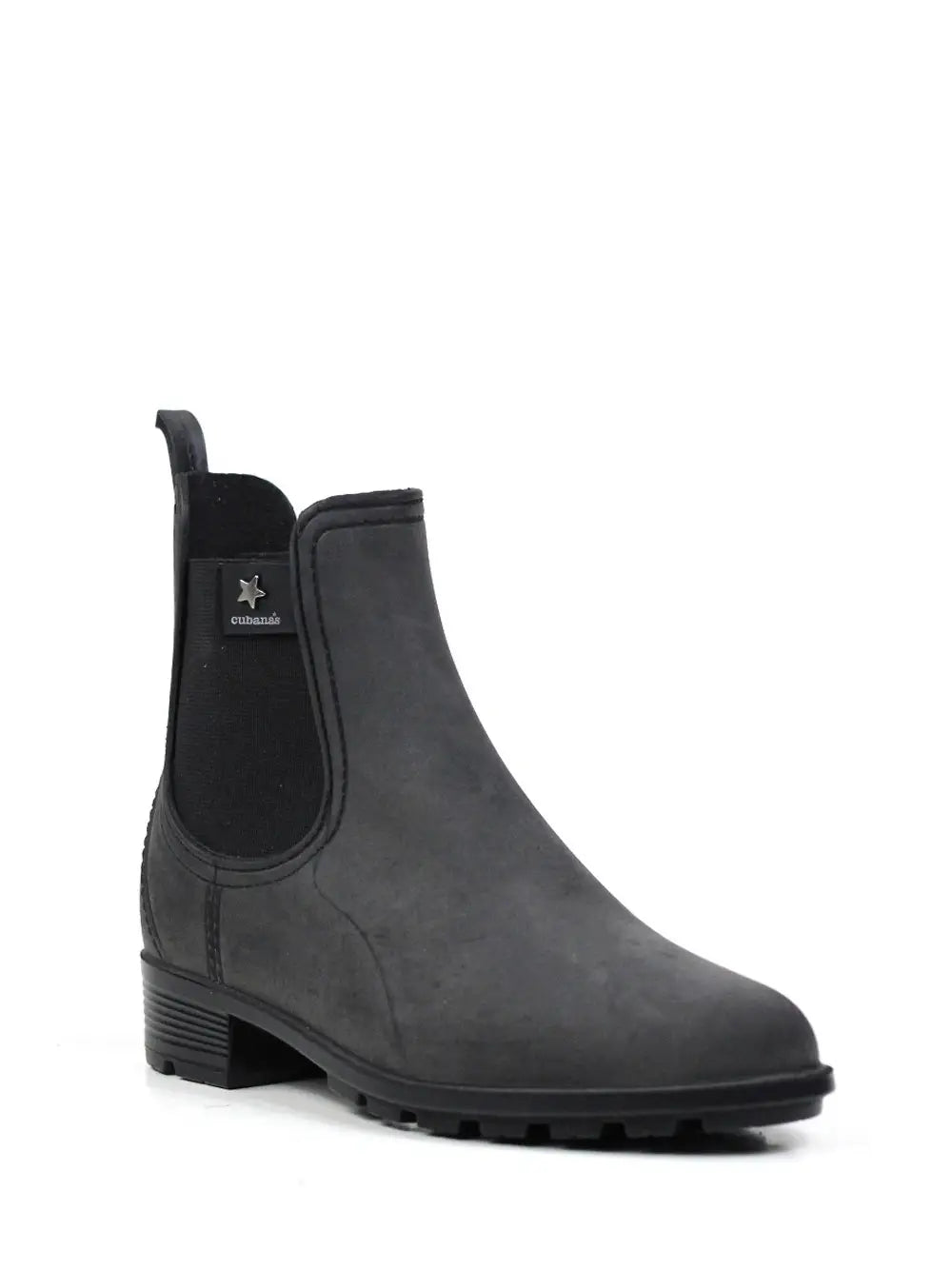 Black Rain Boot with Nubuck Finish