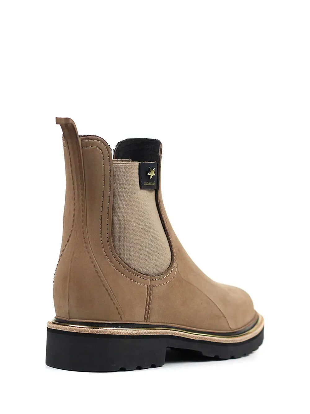 Brown Rain Boot with Nubuck Finish