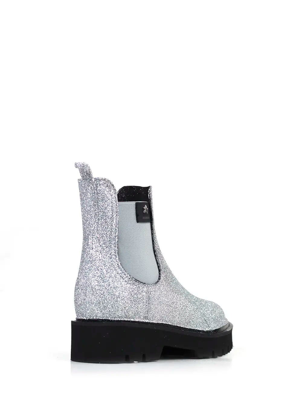 Galocha em PVC Prateado com Glitter