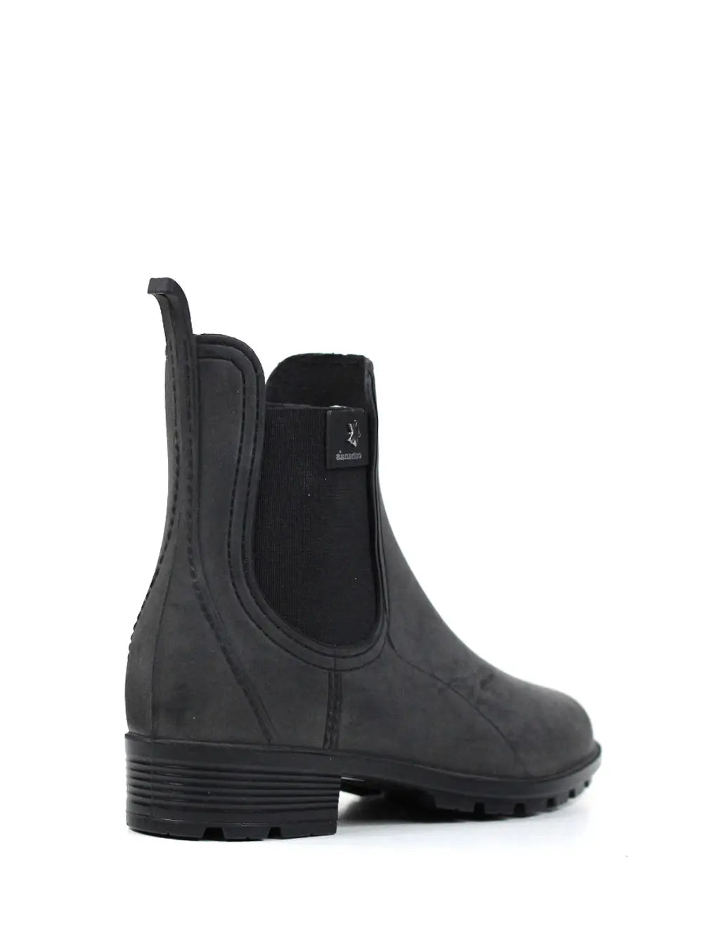 Black Rain Boot with Nubuck Finish