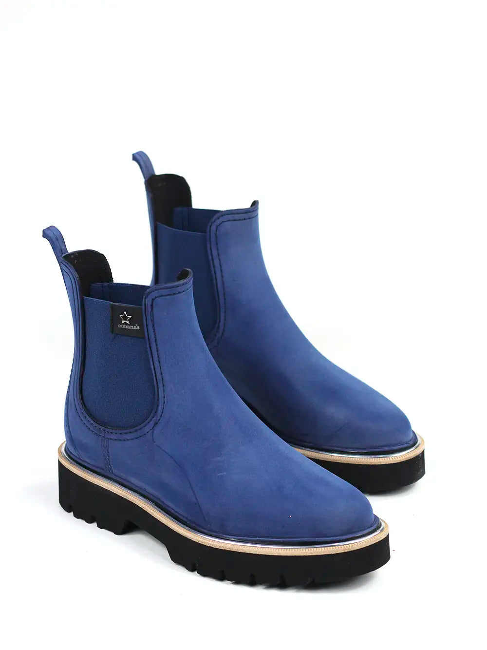 Blue Rain Boot with Nubuck Finish