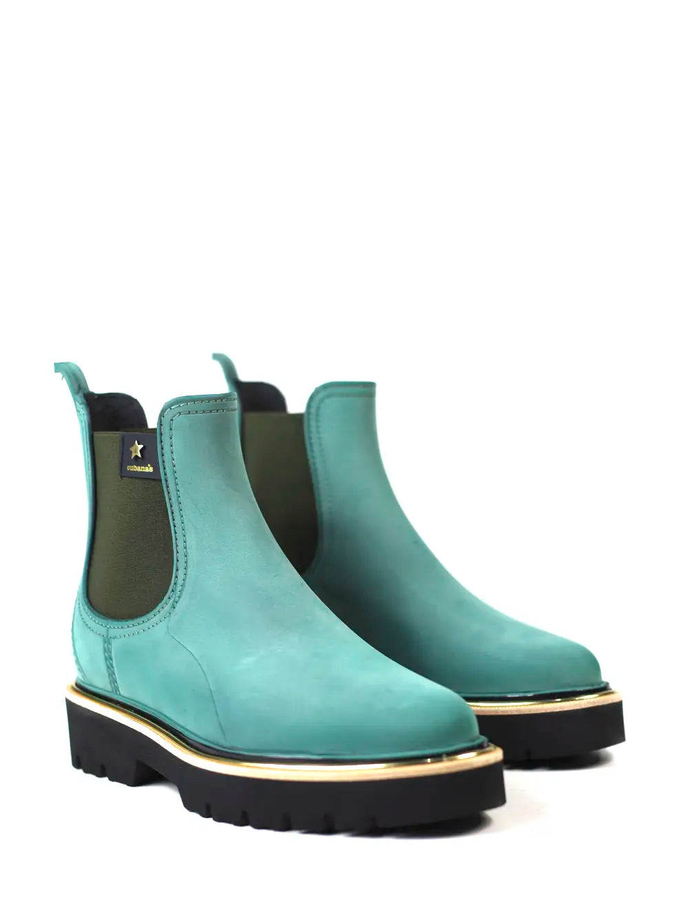 Galocha Verde com Acabamento Nobuck