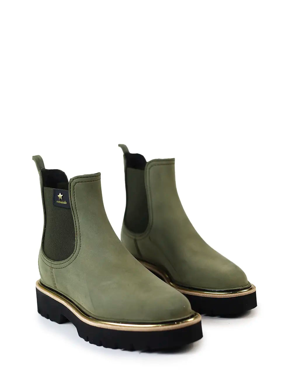 Green Rain Boot with Nubuck Finish