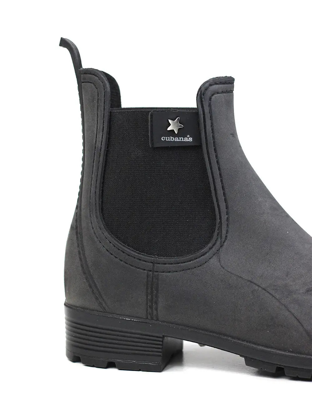 Black Rain Boot with Nubuck Finish