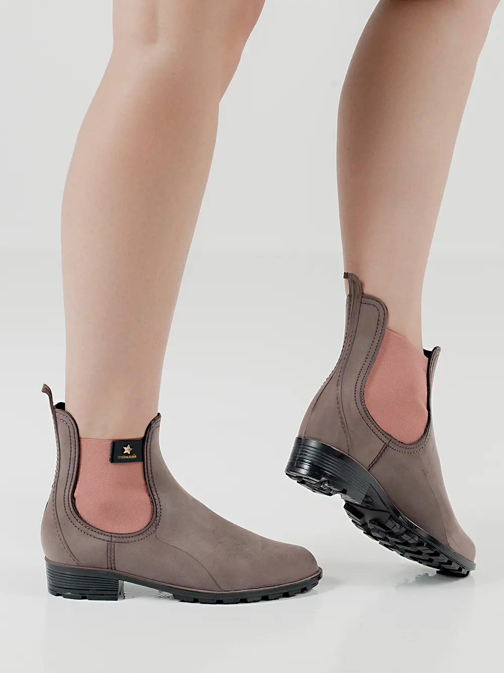 Pink Rain Boot with Nubuck Finish