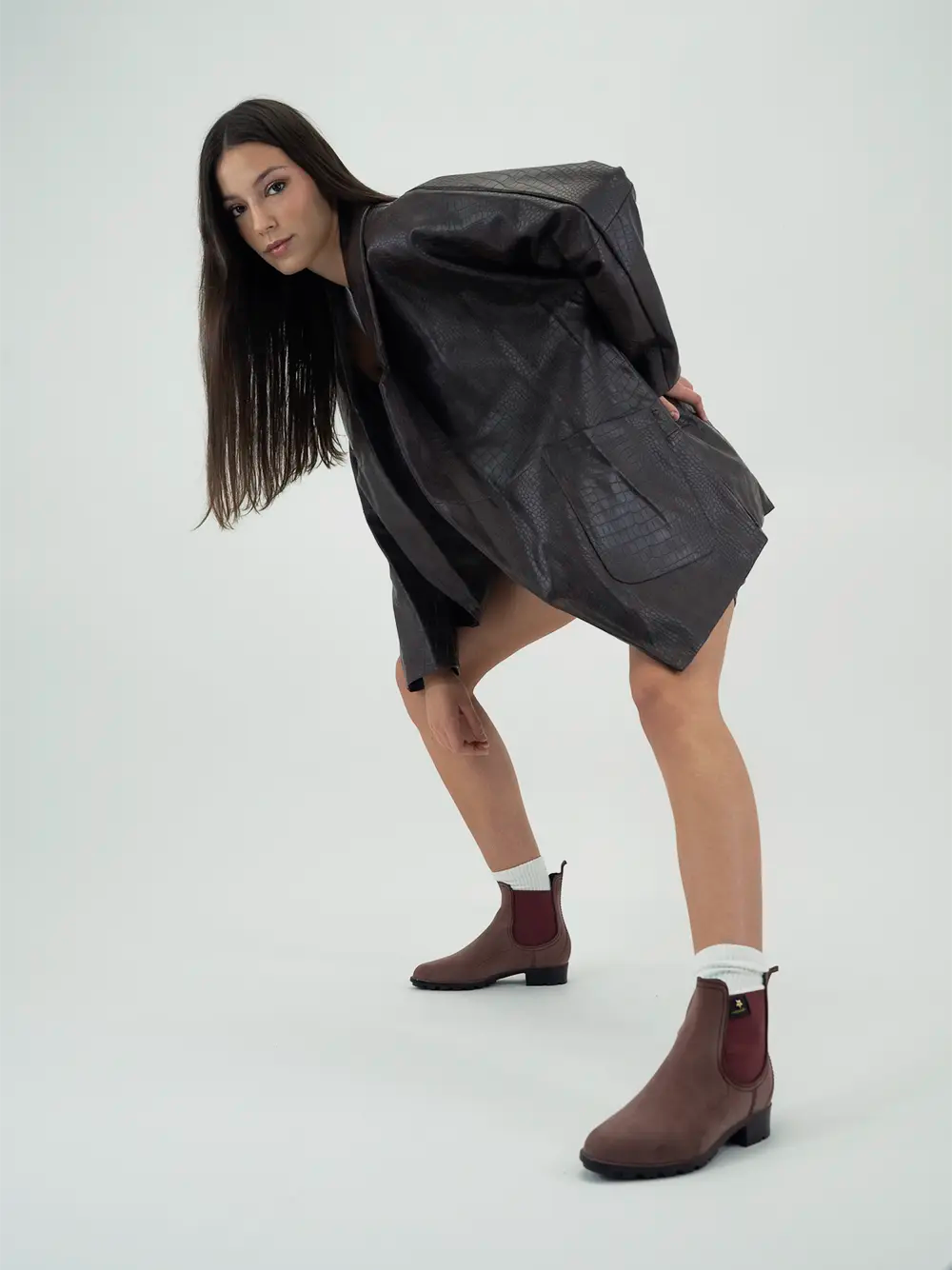 Galocha Vermelha com Acabamento Nobuck