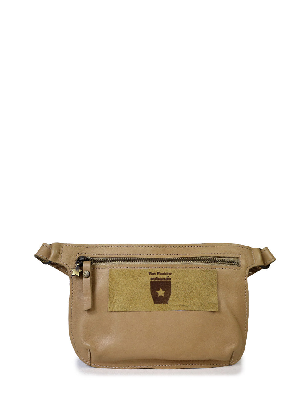 Beige Leather Keyring